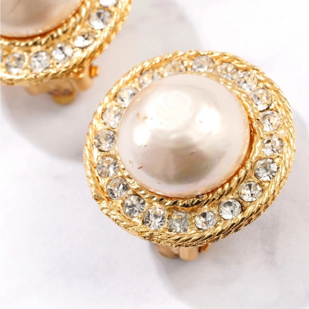 CHANEL Clip Ons Earrings Authentic Gold Plated-Preowned As Is - Picture 3 of 8